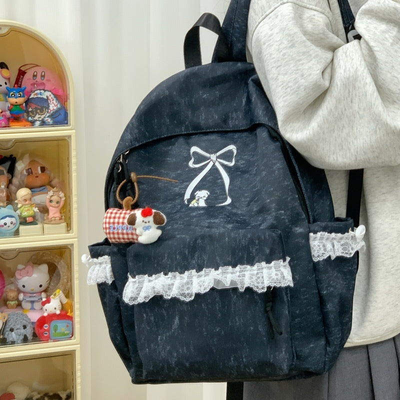 Decorative Lace-Trimmed Backpack Kalsten