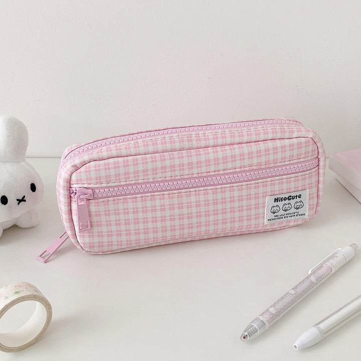 Checkered Pencil Case Organizer