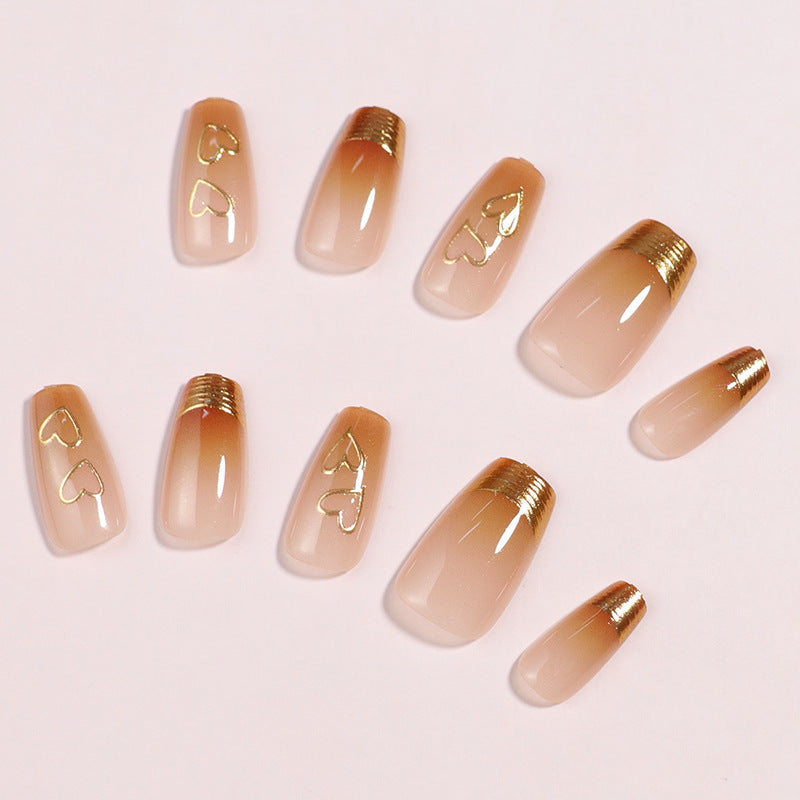 Premium Heart-Embellished Press-On Nail Set Kalsten