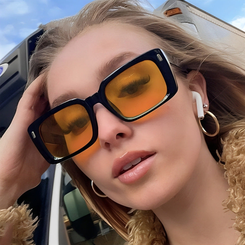 Women's Fashion Square Sunglasses with Matt Frame and UV Protection Kalsten