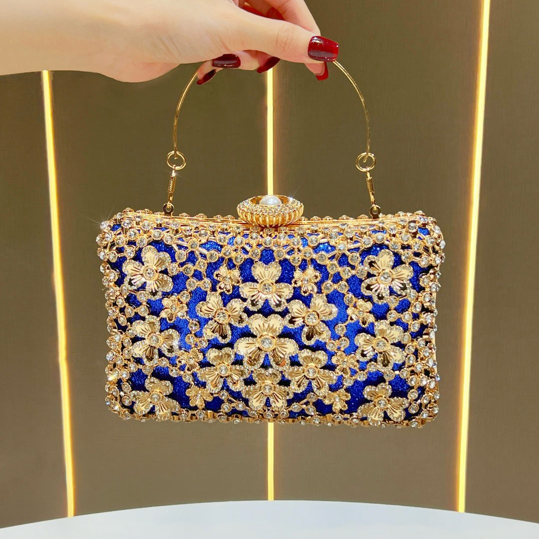 Floral Appliqué Evening Clutch