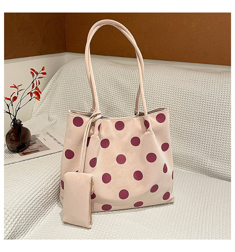 Spacious Polka Dot Tote Bag