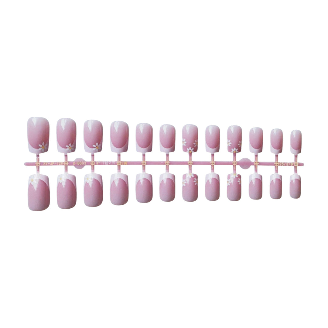 Elegant French Tip Floral Nail Art Design