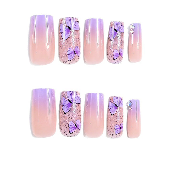 Decorative Butterfly Acrylic Nail Enhancements Kalsten