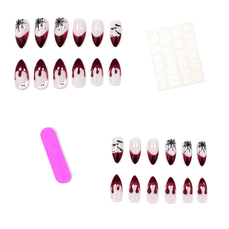 Halloween-Themed Long Coffin Nail Art Kalsten
