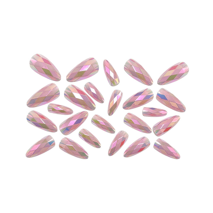 Shiny Artificial Nails in Modern Faceted Design Kalsten
