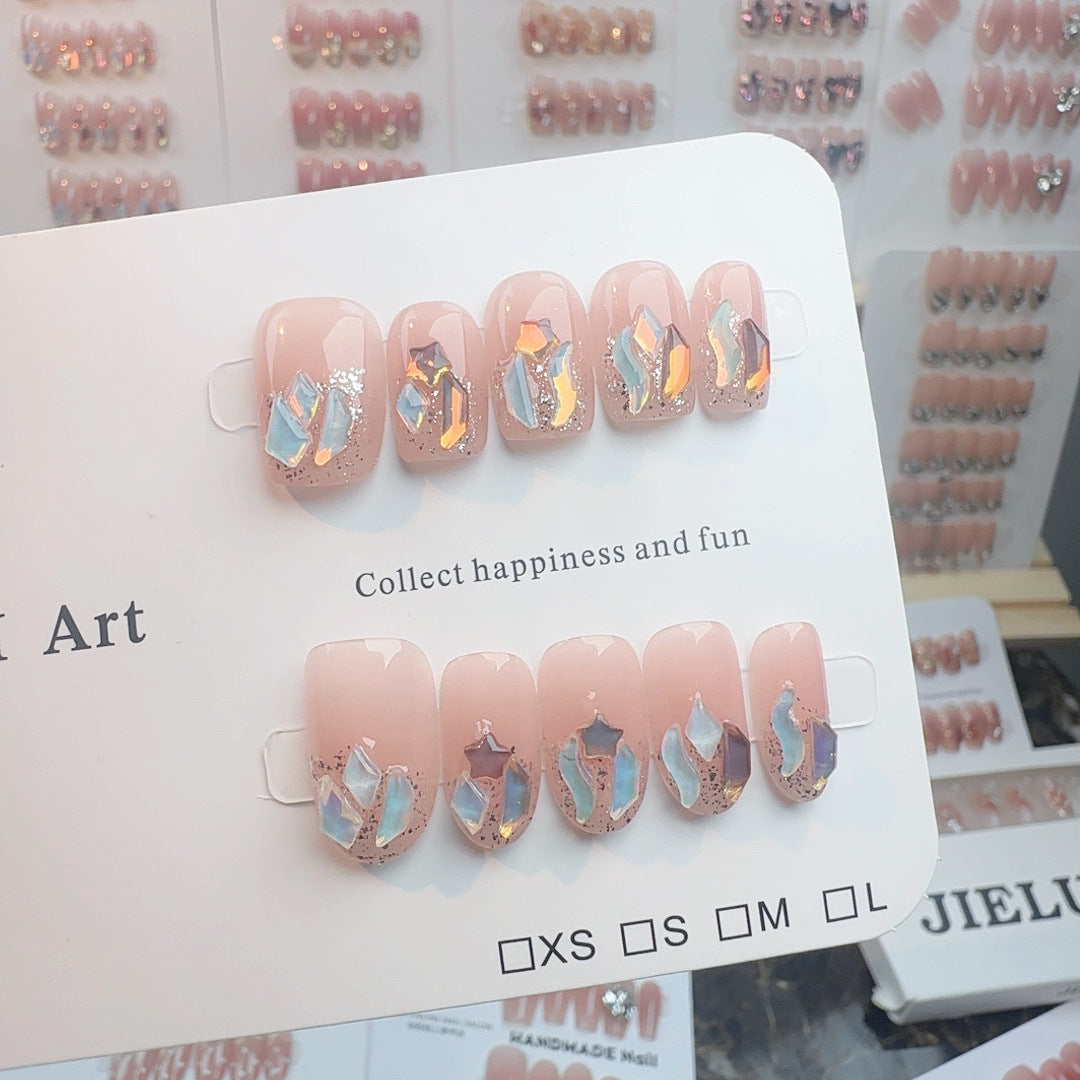 Elegant Crystal-Embellished Press-On Nail Set Kalsten