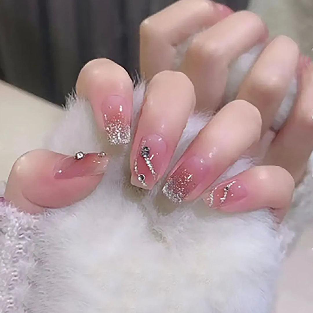 Sparkling Glitter Ombre Press-On Nails