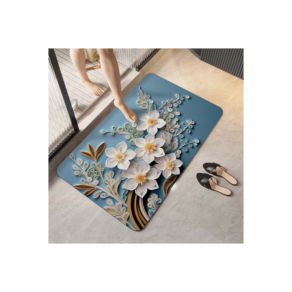 Elegant Floral Design Comfort Mat