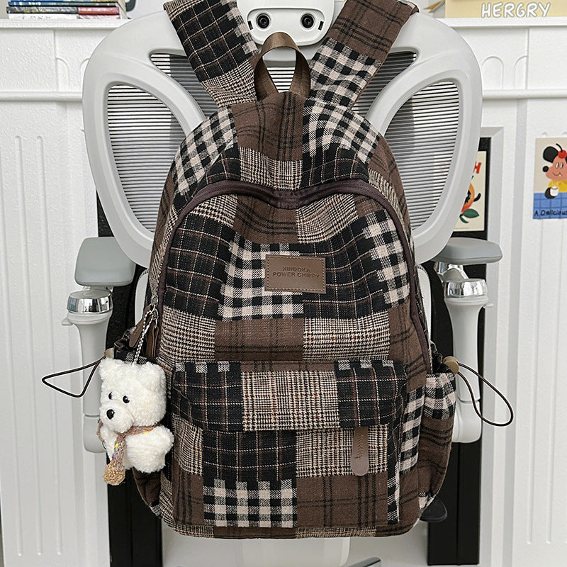 Stylish Vintage Plaid Backpack Kalsten