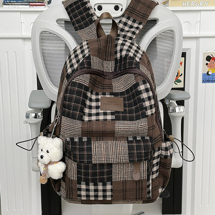 Stylish Vintage Plaid Backpack Kalsten