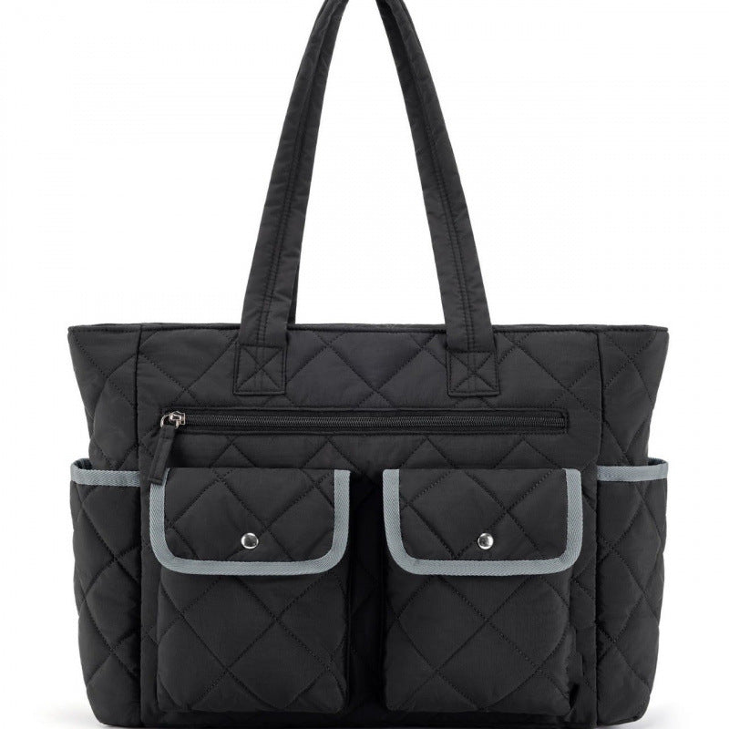 Quilted Tote Bag with Practical Outside Pockets Kalsten