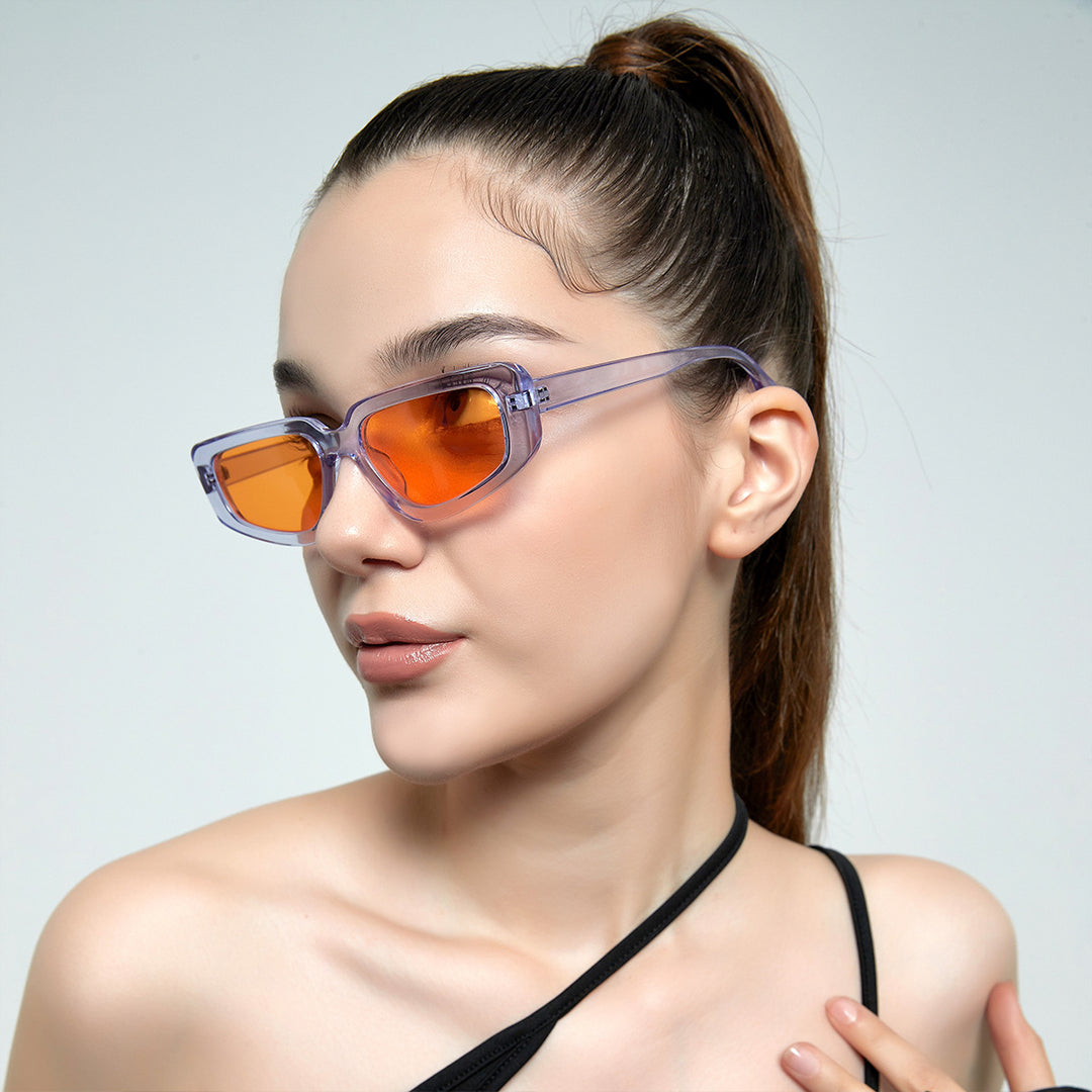 Women's stylish square sunglasses with modern high-gloss plastic frame Kalsten