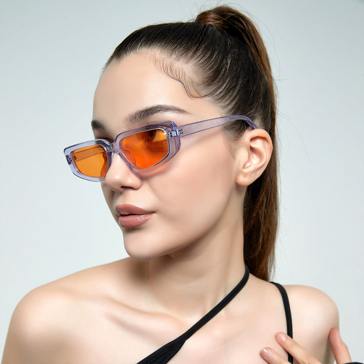 Women's stylish square sunglasses with modern high-gloss plastic frame Kalsten