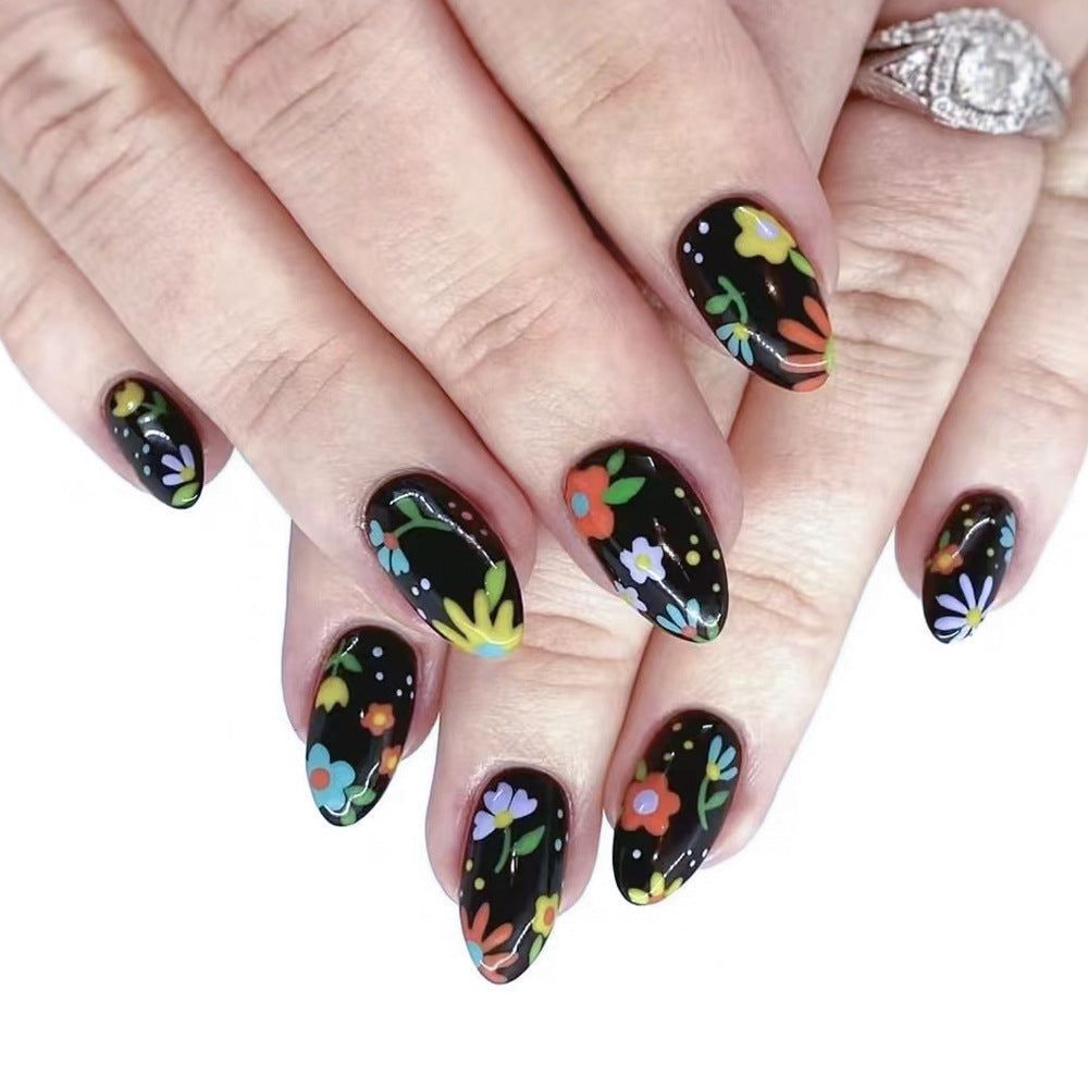 Floral Artistic Press-On Nails Kalsten