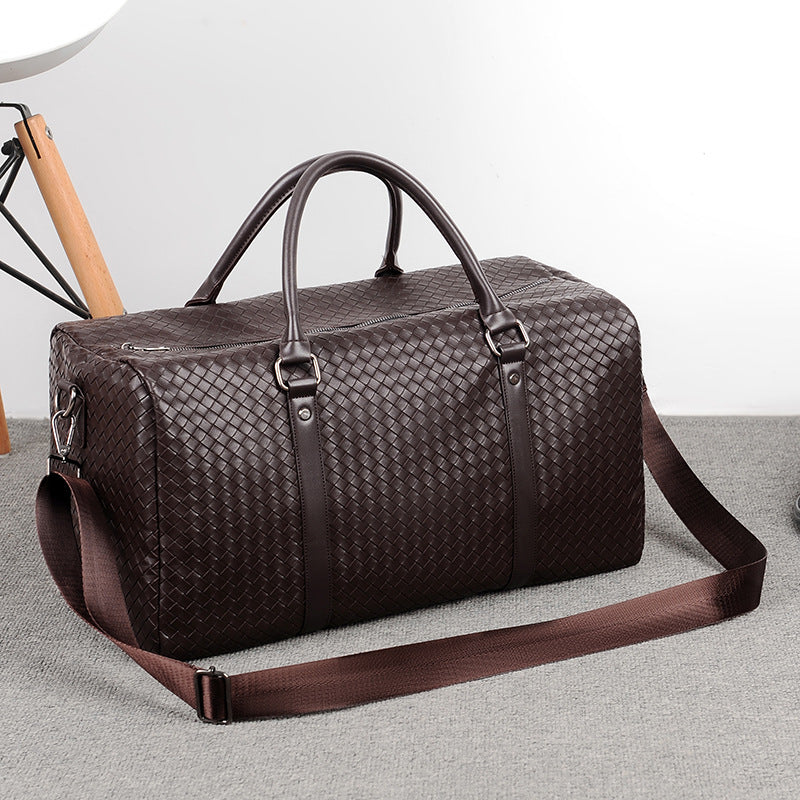 Elegant Braided Leather Duffel Bag Kalsten