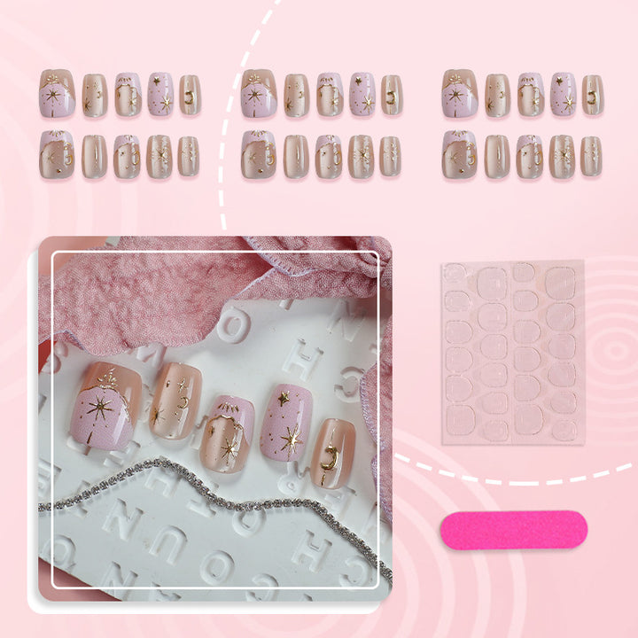 Starry Galaxy Press-On Nail Art Set