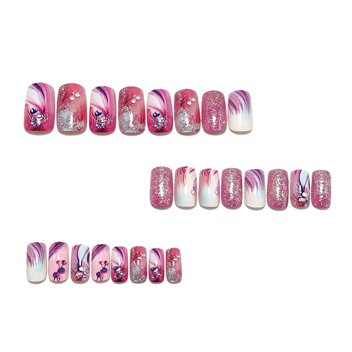 Glamorous artificial nails with filigree glitter decorations Kalsten