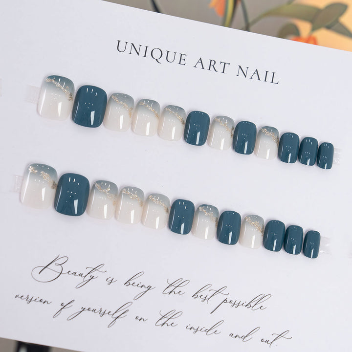 Ombre Nail Art Set with Gold Accents