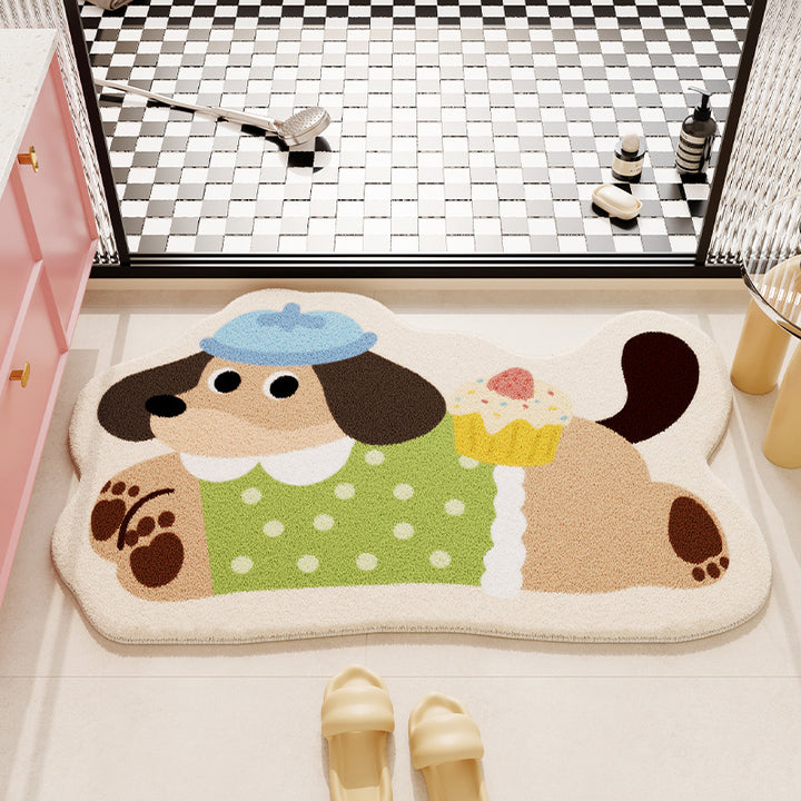 Panda-Themed Plush Bath Mat for Bathroom