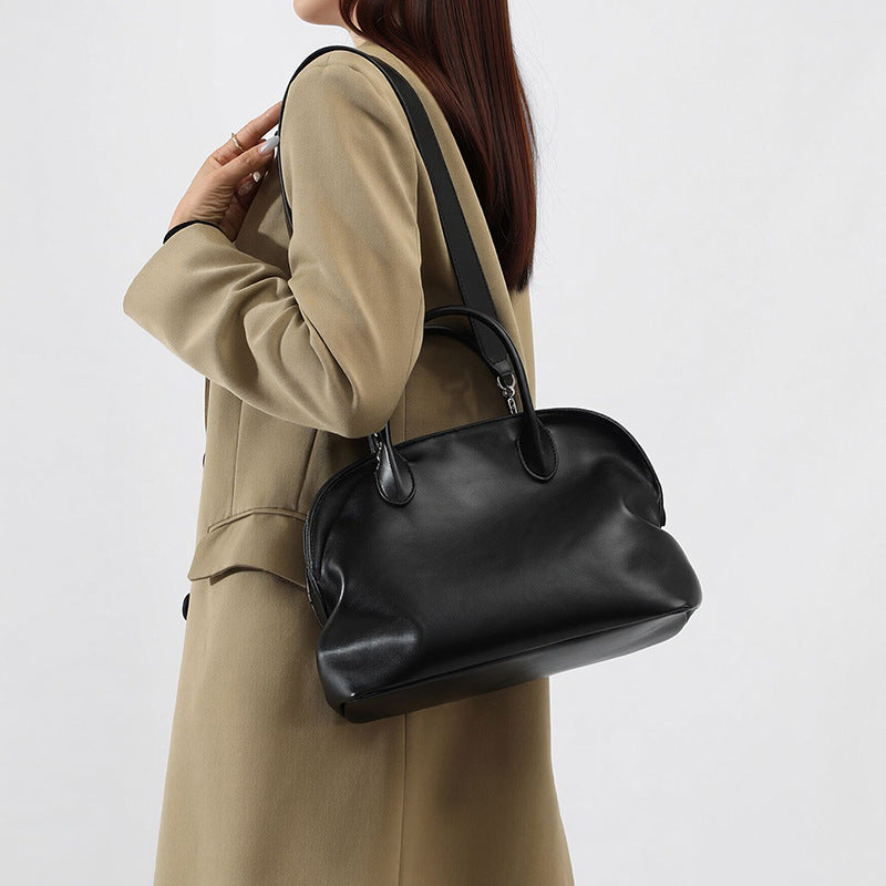 Elegant Handheld Leather Satchel