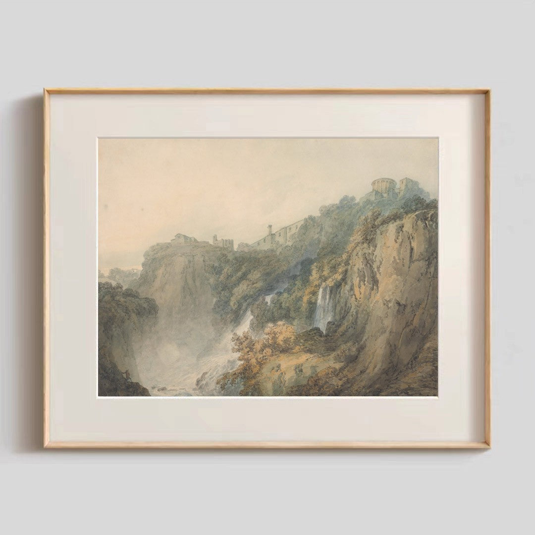 Framed Picturesque Waterfall Artwork
