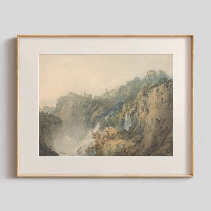 Framed Picturesque Waterfall Artwork
