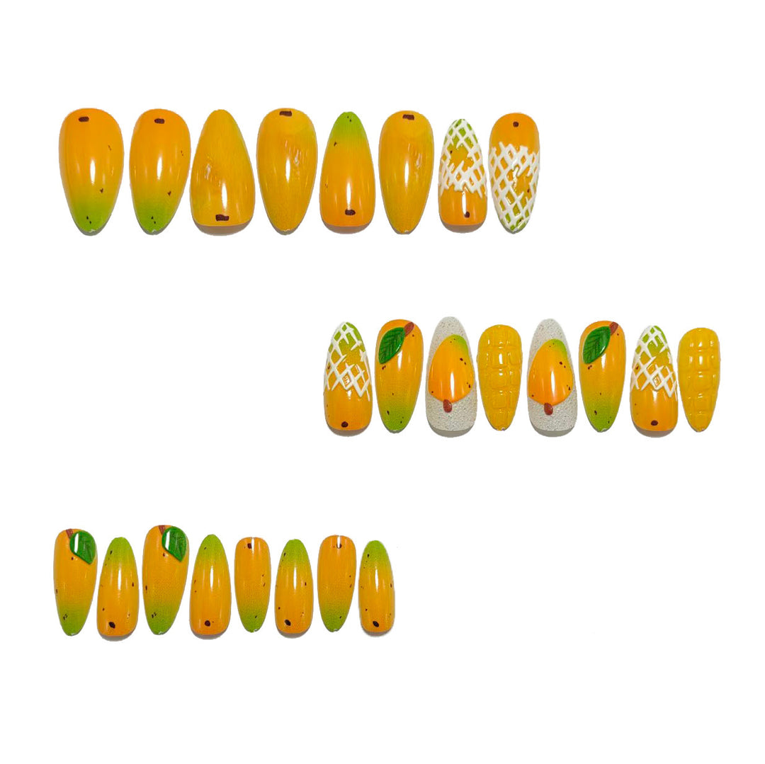 Artificial nails with fruity mango design Kalsten