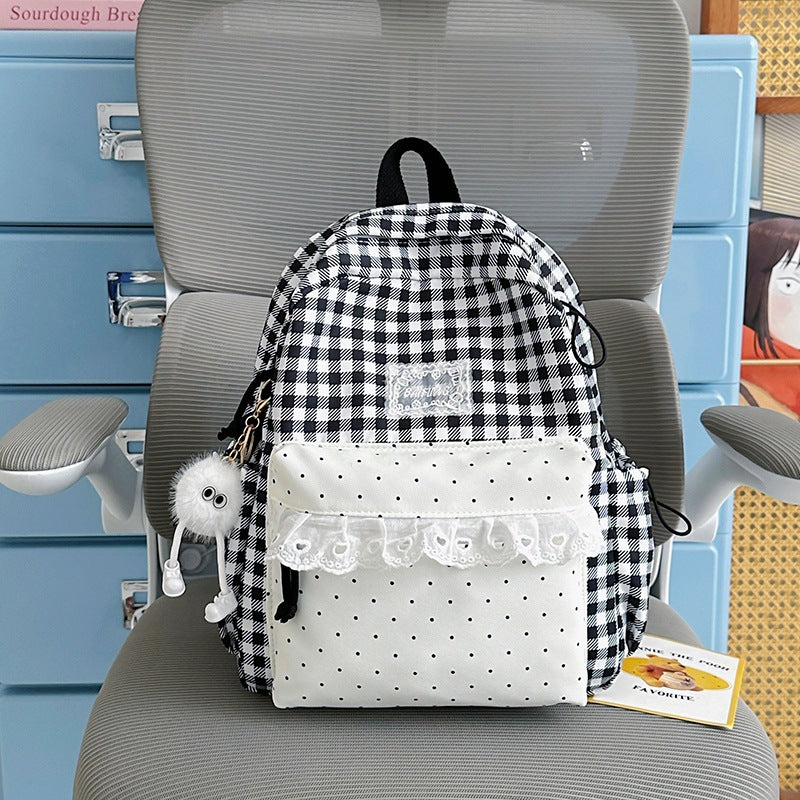 Cute Checkered Pattern Backpack Kalsten