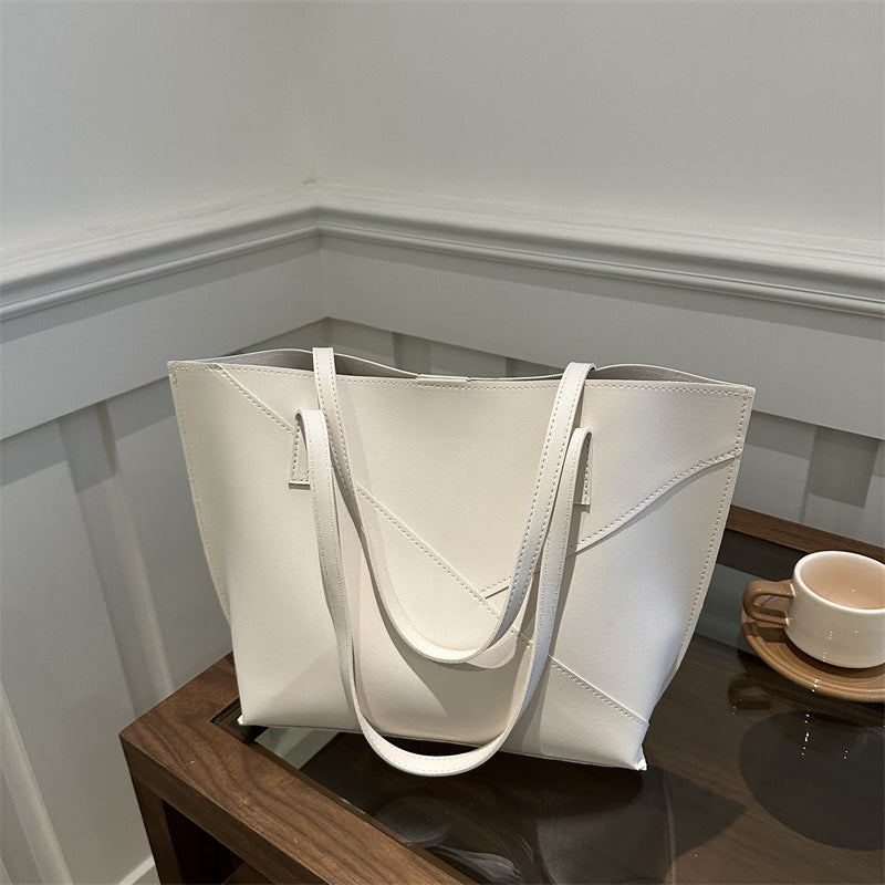 Structured Leather Tote Bag