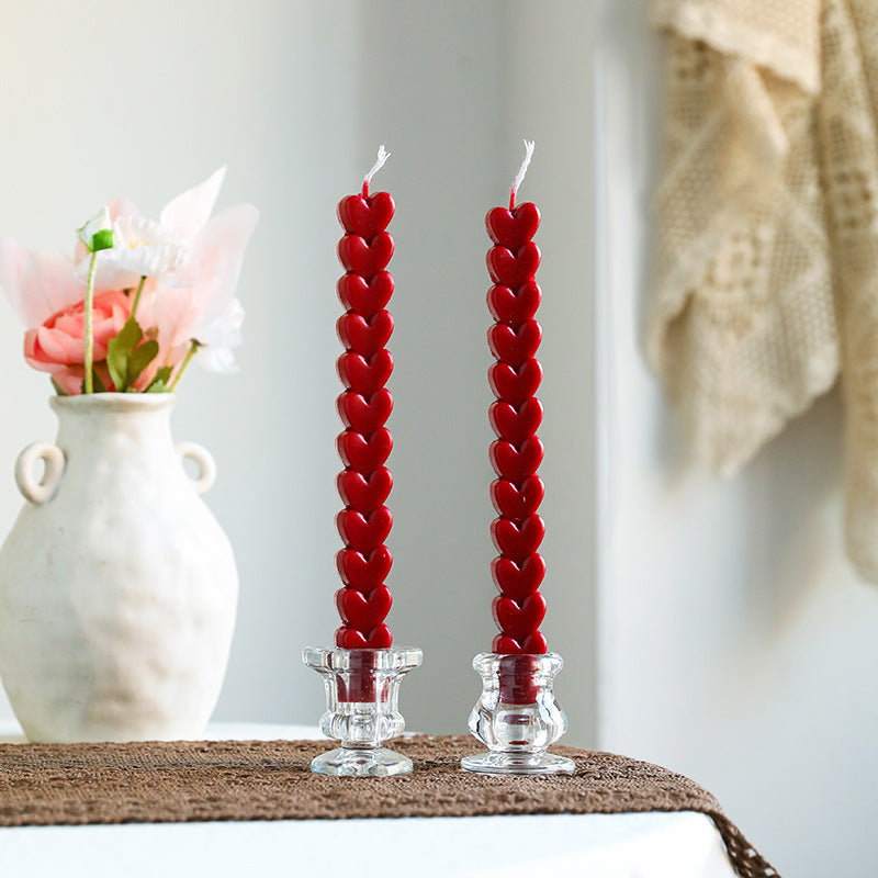 Twisted Spiral Taper Candle Pair Decorative Scented Home Accent