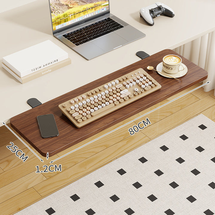 Clamp-On Foldable Bamboo Side Tray Table for Desk and Sofa