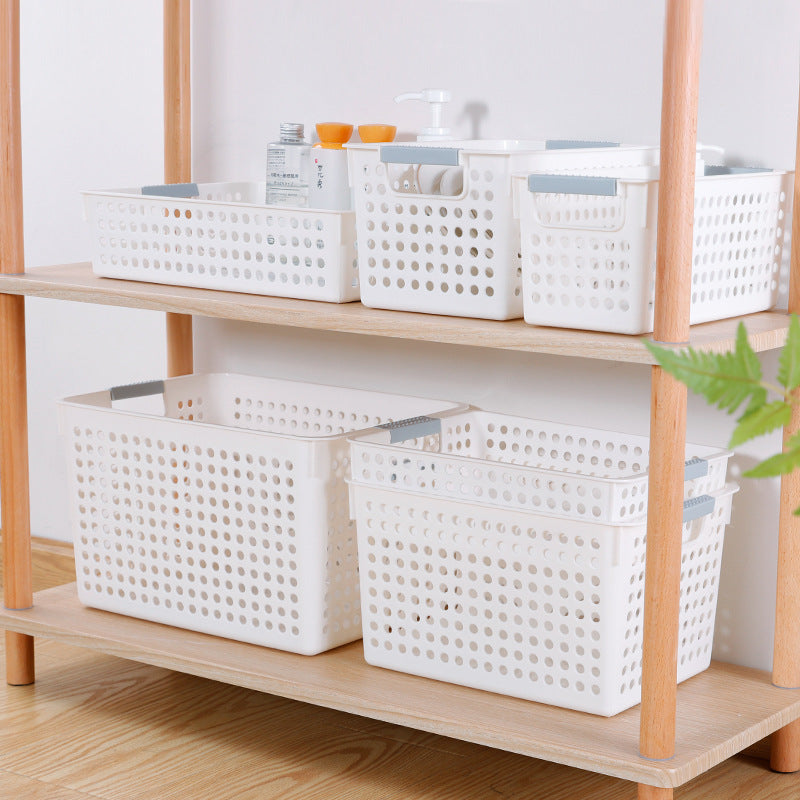 Ventilated storage box with handles and perforated design