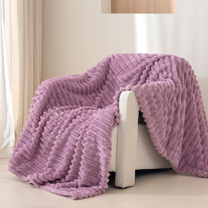 Textured Plush Throw Blanket Kalsten