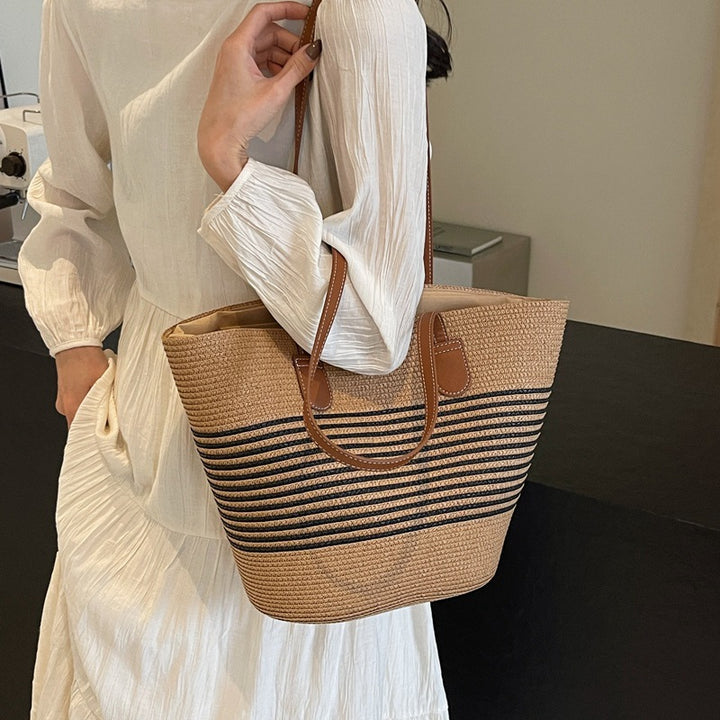 Spacious Woven Straw Tote