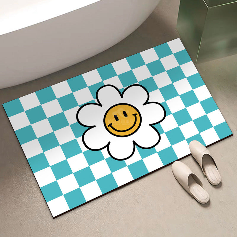 Playful Checkered Bath Mat Kalsten