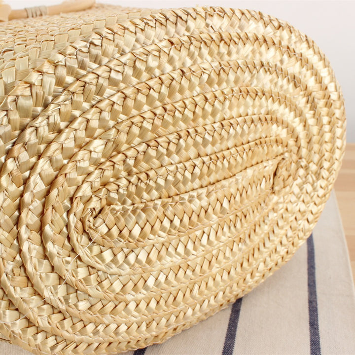 Braided straw bag with floral accent Kalsten