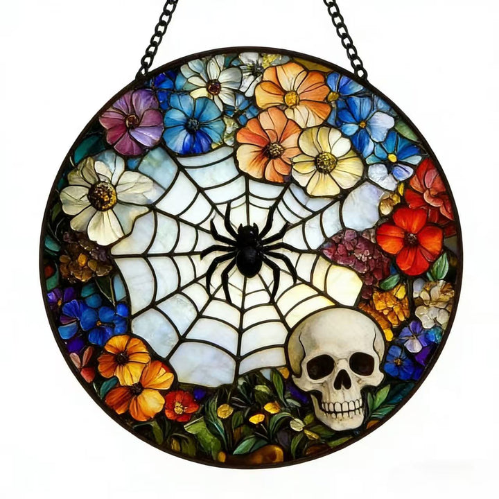 Decorative Skull Stained Glass Wall Art Kalsten