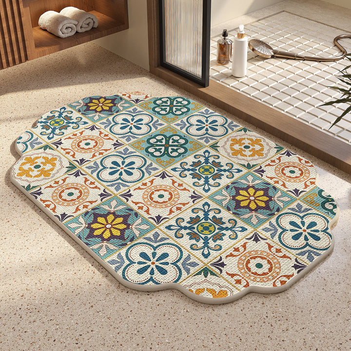 Vintage-inspired Pattern Bath Mat
