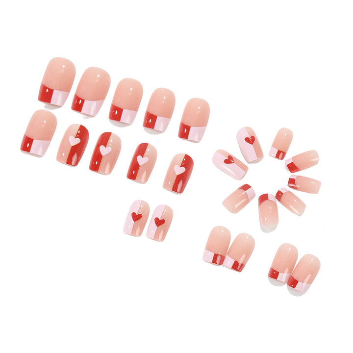 Artificial nails with romantic heart patterns Kalsten