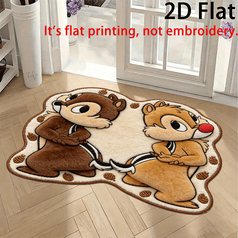 Cute Cartoon Cat-Shaped Area Rug