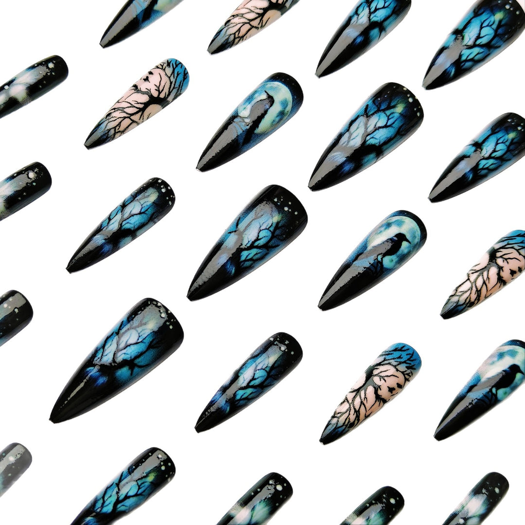 Artistic Midnight Theme Nail Art Kalsten