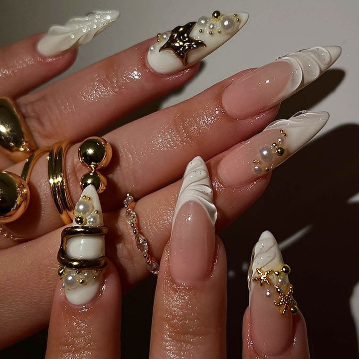 Nail art set with elegant 3D decorations and glamorous accents Kalsten