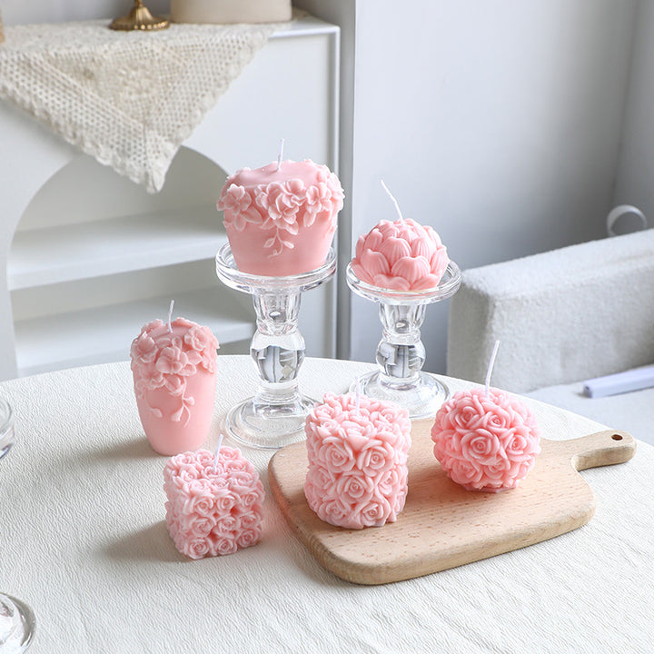 Hand-Poured Floral-Relief Cupcake Decorative Candle