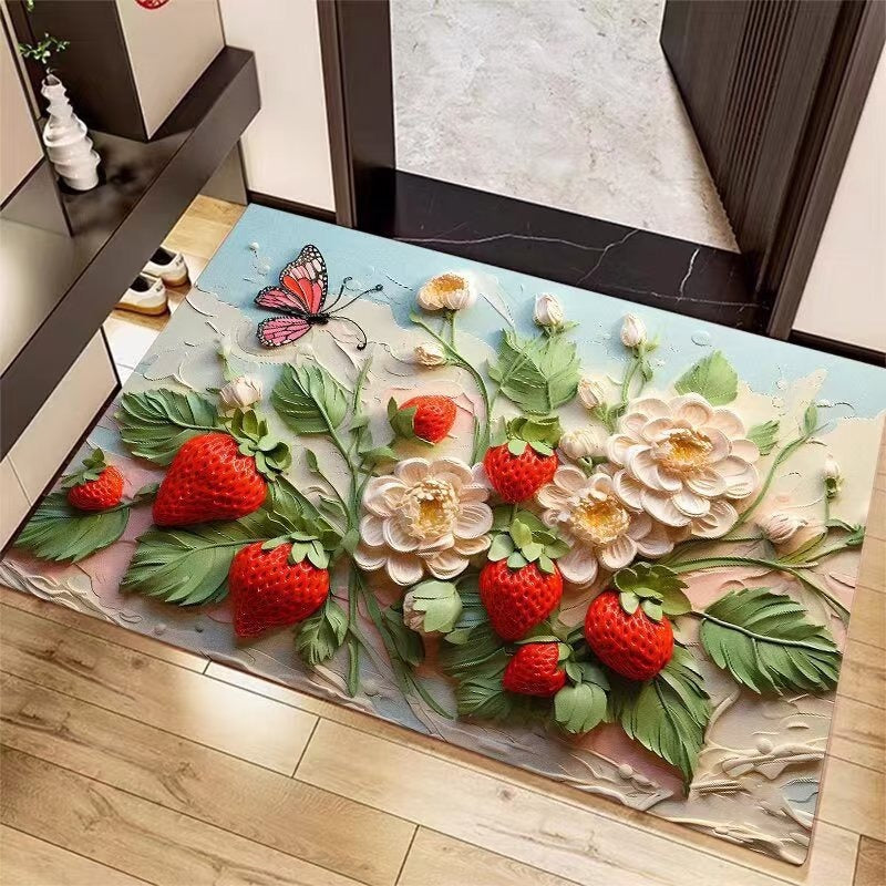Elegant Floral Pattern Area Mat