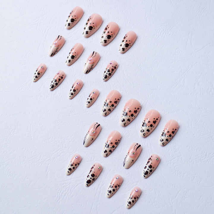 Artistic Leopard and Floral Nail Art Set