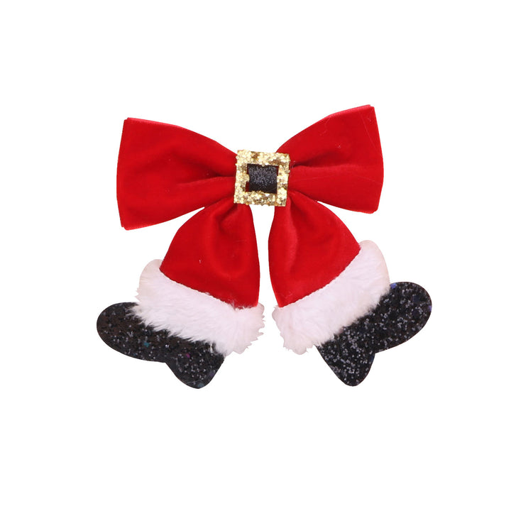 Shimmering Christmas boots with bow