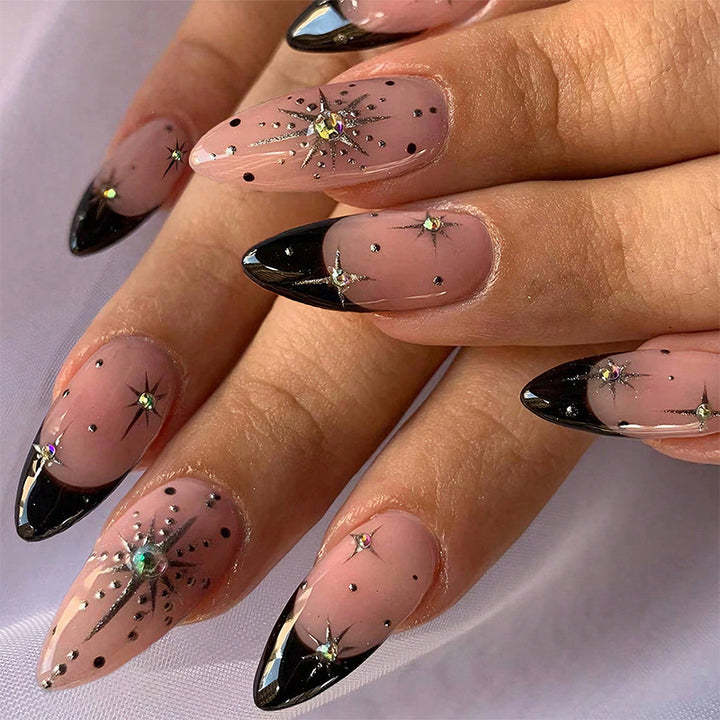 Artificial nail set with elegant 3D stars and glitter accents Kalsten