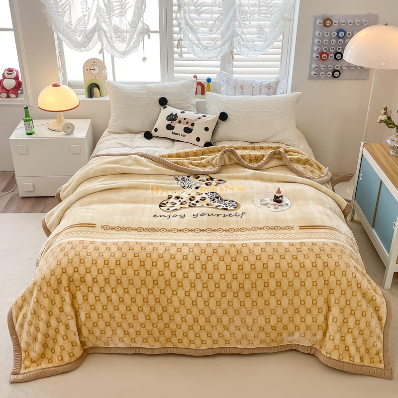 Floral Patterned Fleece Throw Blanket Kalsten