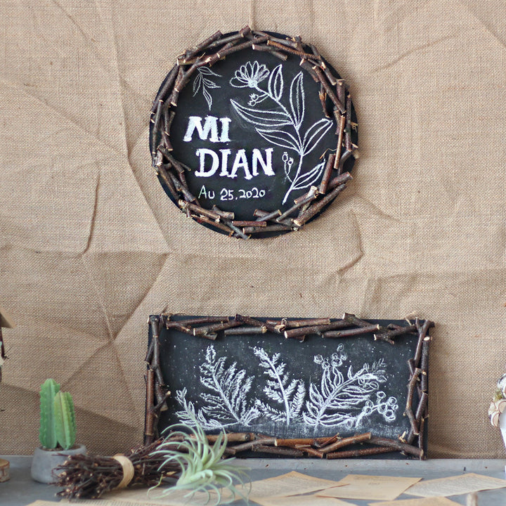 Decorative wall table with rustic frame Kalsten